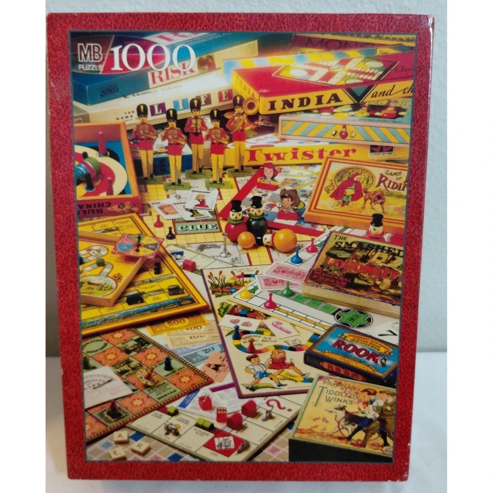 New Vintage MB THE GAMES Of YOUR LIFE 1000 Piece Puzzle Family Games 1995 #4437